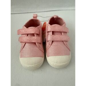 NWT Jumping Beans Pink Sparkle Canvas Toddler Shoe Size 6